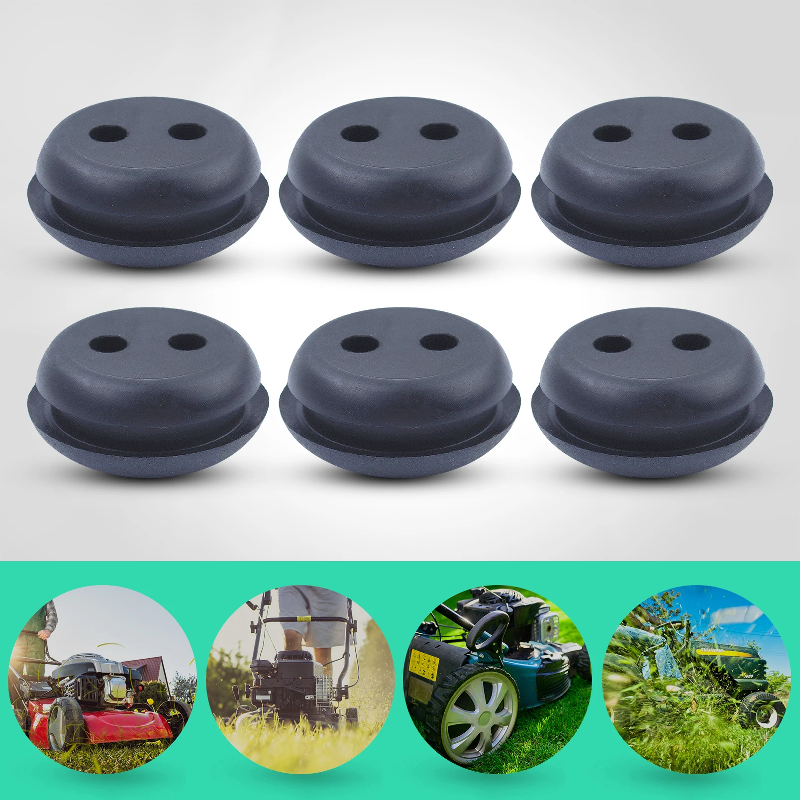 Fuel Gas Tank Rubber Grommet for 2-Hole 21mm (13/16") Hole Trimmer Weed Eater Replacement Kit 5