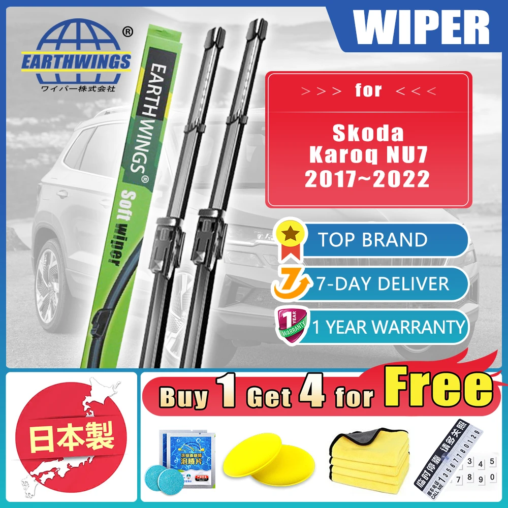 

For Skoda Karoq NU7 2017 2018 2019 2020 2021 2022 SE L Car Front Wiper Blades Brushes Cleaning Windscreen Windshield Accessories