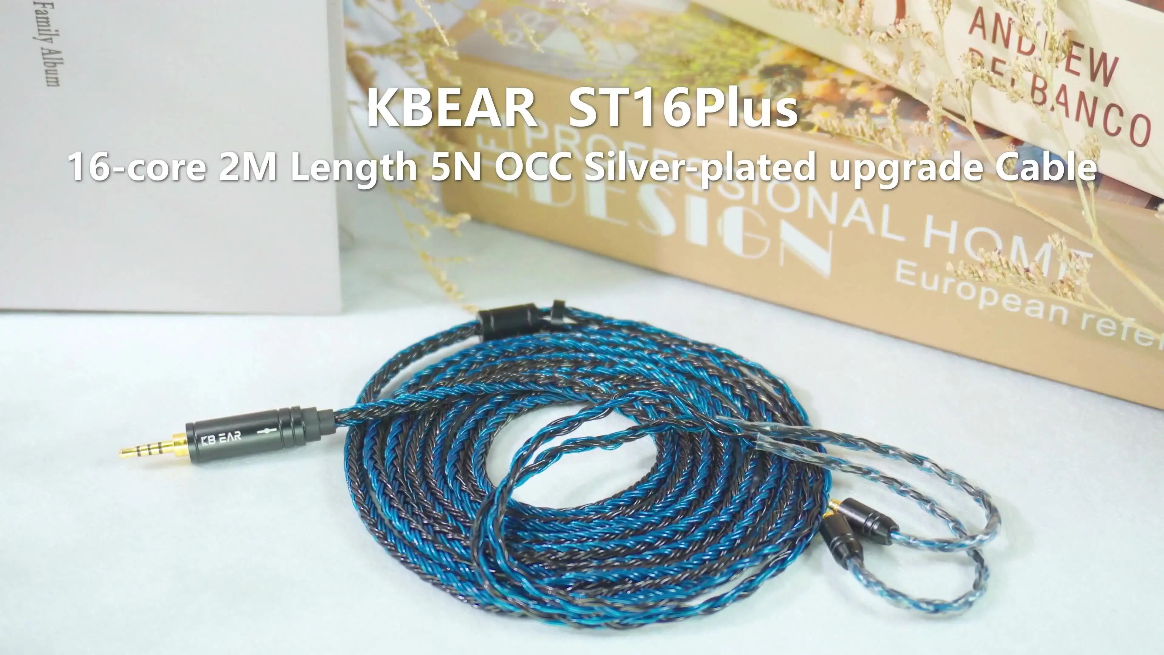 KBEAR ST16 Plus ロングイヤホン IEMケーブル 長さ2m 5N OCC 銀メッキ アップグレード ロングヘッドホン延長コード KZ EDX ES4 ZST ZSN ZSR AS10 CCA C10 C16 TR | KBEAR ST16 Plus イヤフォンケーブル 2m ロング KZ ZS10 Pro