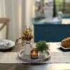 Wooden Decorative Tray, Small Farmhouse Table Centerpiece Rustic Whitewash Wood Plate, For Home Room Living Room Office Decor 6