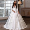 Modest Wedding Dresses A-Line Satin Bridal Gowns Three Quarters Sleeves Robes For Party Glamorous Vestidos De Novia Customized 1