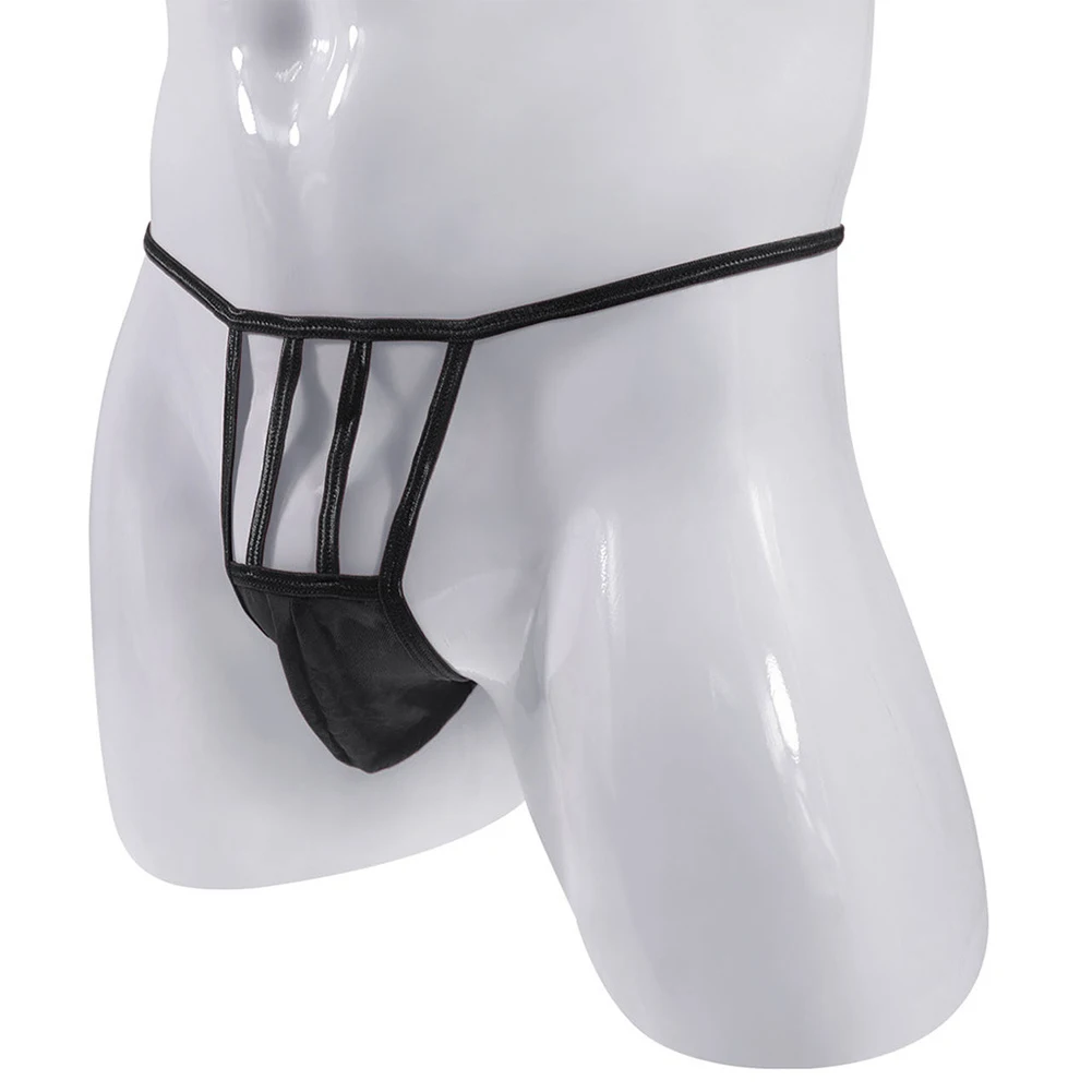 

Sexy Men Bikini Thong Jockstrap Bulge Pouch G-String Low Rise Hollow Briefs T-back Mini Panties Breathable Erotic Underwear