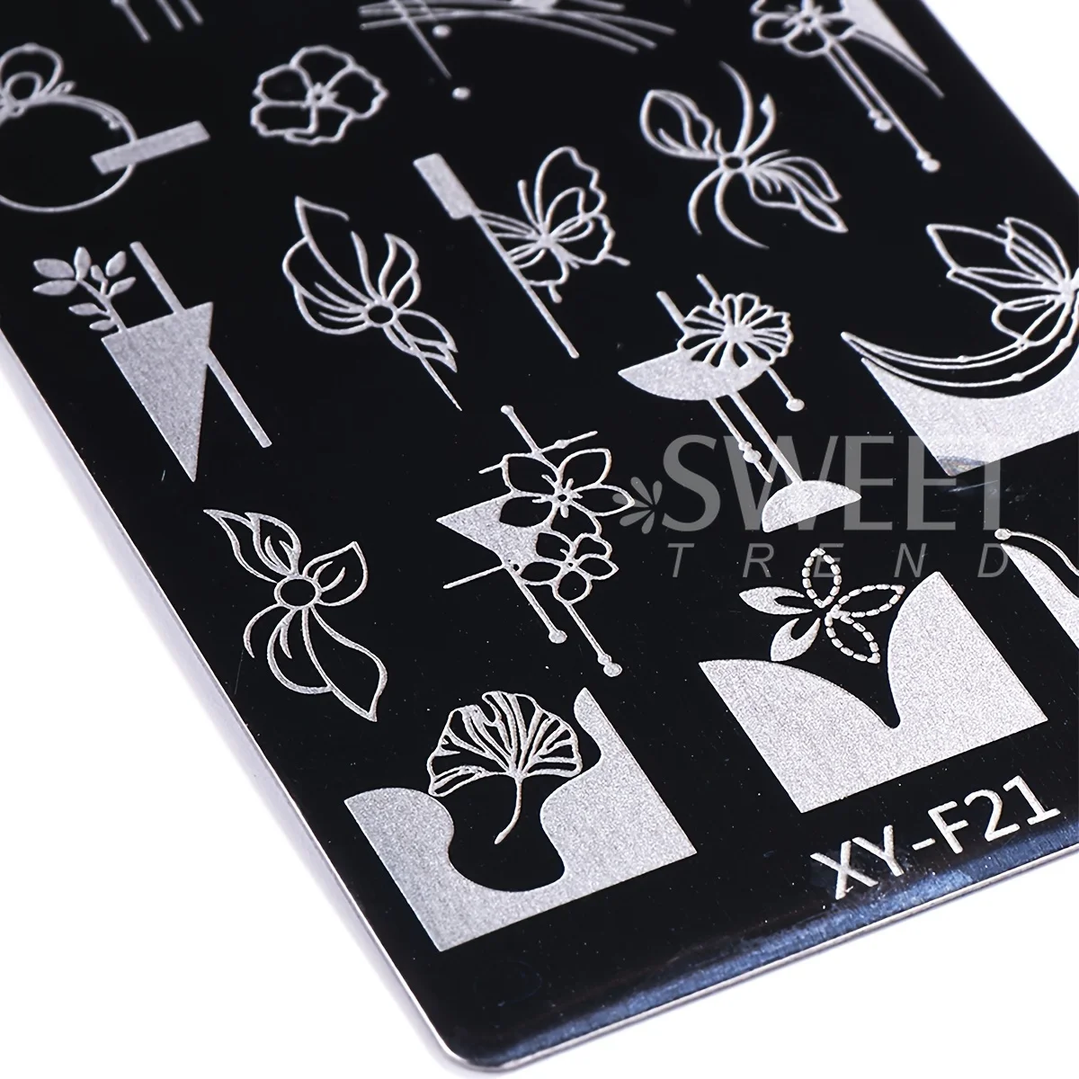 4pcs Simple Flowers Leaf Nail Art Stamping Plate Butterfly Floral Frame Image Geometry Design Printing Stencils Tools Manicure