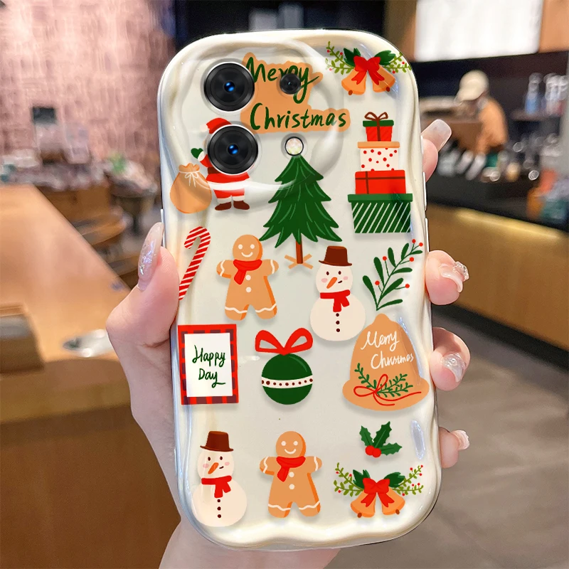 Santa Claus Christmas 3D Wave Pattern Phone Case
