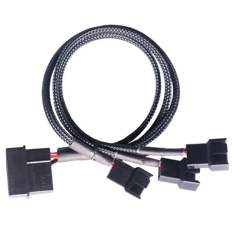 

4pin Fan Sleeve Extension Distributor Hub Cable, Motherboard CPU 4Pin Cooler Chassis Fan Power Distributor