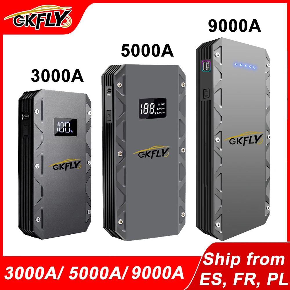 GKFLY Auto Starthilfe Tragbare Power Bank 9000A/5000A/3000A Start Gerät Auto Booster Batterie Für Petorl diesel Auto