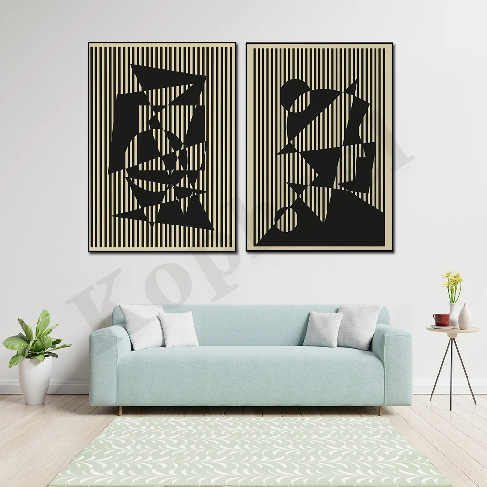 Astratto Vintage Bauhaus Museo Architettura Arte Tipografica Poster Geometrico