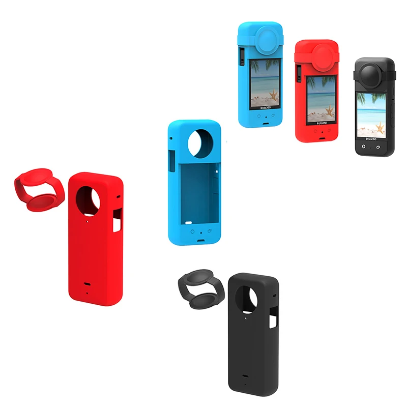 1 set Silicone Protective Shell for Insta360 X3 Body Silicone Cover Camera Protective Case Action Camera Accessories