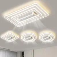 Ventilateur de plafond sans pales invisible, lumière LED, télécommande intelligente, pour chambre à coucher, salon, lumière intérieure 2