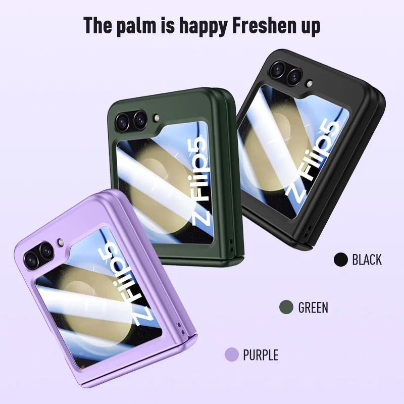 Shockproof Armor Case For Samsung Galaxy Z Flip 5 Flip5 Magnetic Hinge Protective Hard Slim Matte Cover Front Screen Glass Film