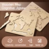 1 Set Wooden Center World Map Puzzle Baby Toy Montessori Educational Cognition Intelligence Puzzle Game For Children Toys 3