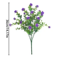4 Bundles Artificial Plants UV Resistant Faux Bushes Plastic Flowers Home Farmhouse Wedding Outdoor Garden Porch Decor Plant 5