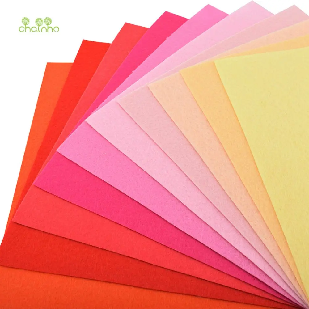 Chainho Polyester Non-Woven Felt Fabric DIY Sewing Quilting Material Patchwork Cloth Thick 1mm 40 Color Available Optional Size felt fabric sheet