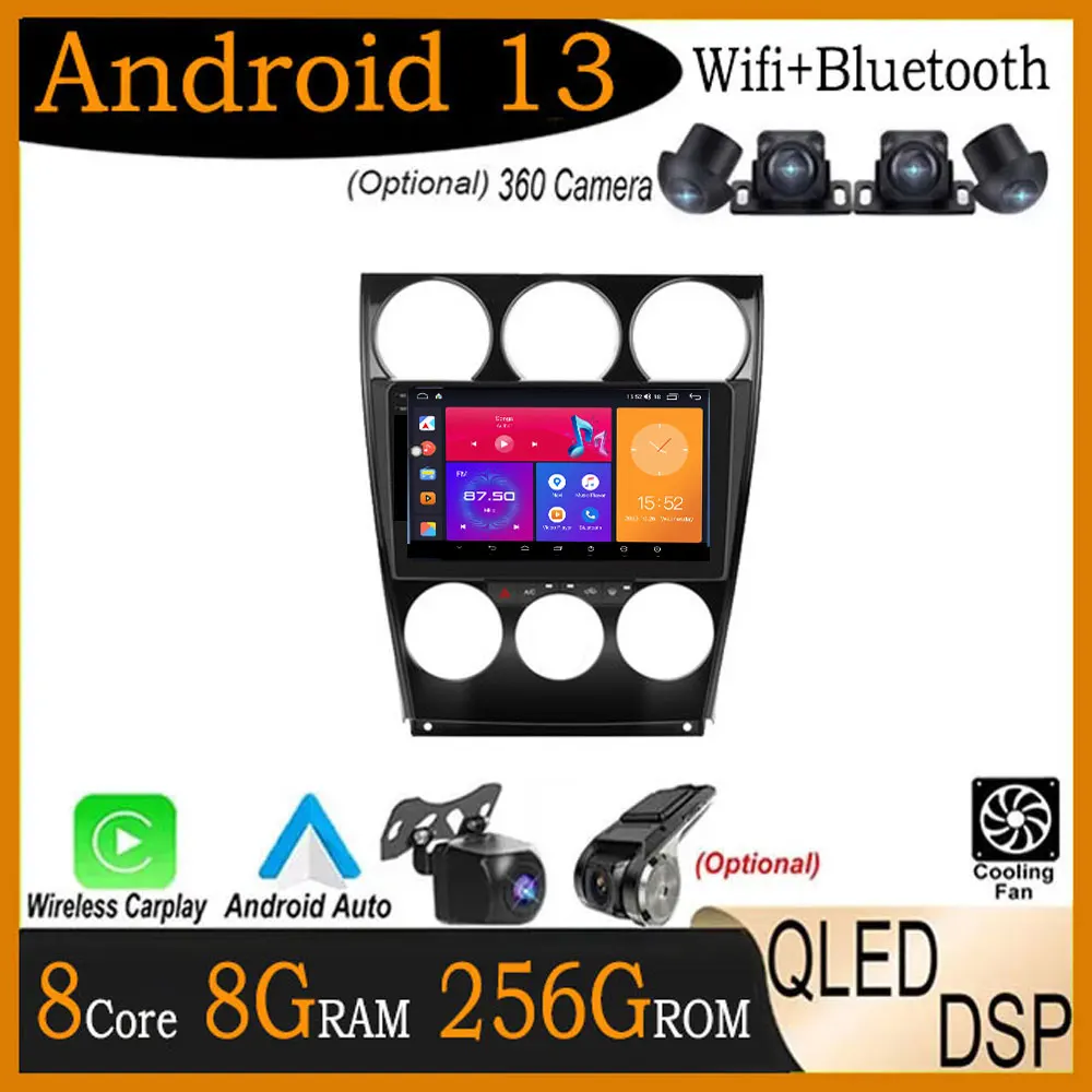 

For Mazda 6 2004-2015 Android 13 Car Audio Player Radio GPS WIFI Navigation Stereo Video Multimedia