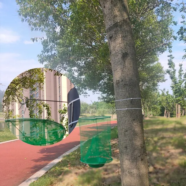 Légyfogó Kártevőirtó -Vezérlés Újrahasznosítható Függő Légy Fogó Ketrec Nettó Kert Lógó Madár Catchergarden - Image 6