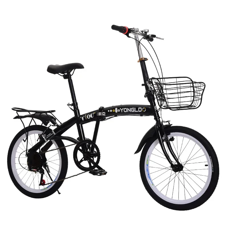 

6-level Variable Speed Folding Bicycle 20 Inch High Carbon Steel Paint Frame Small And Light Pedal Bicycle