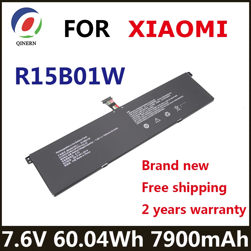 

R15B01W 7.6V 7900mAh 60.04Wh Laptop Battery For Xiaomi Pro i5 15.6" Series Notebook GTX TM1701 171501-AQ i5 8250U i3 8130U