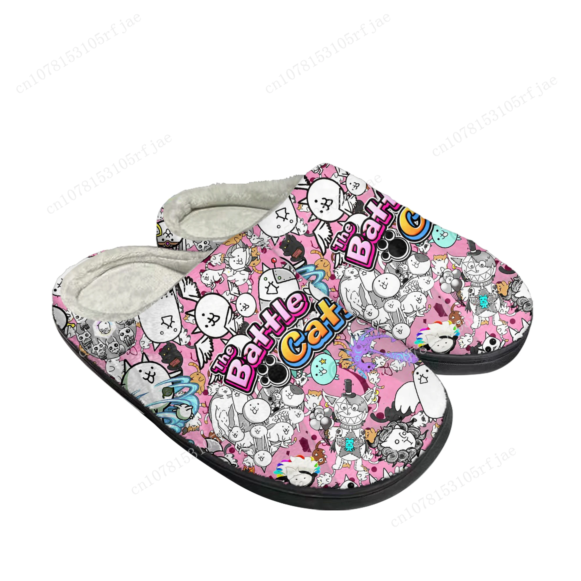 The Battle Cats Home Cotton Slippers Cartoon Game Mens Womens Teenager Plush Bedroom Casual Keep Warm Shoes Tailor Made Slipper