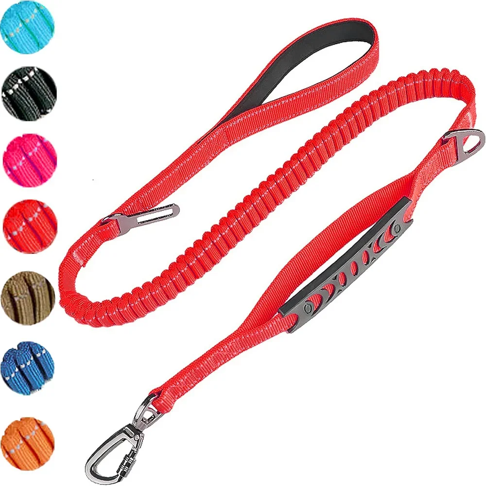 thumbnail image 1 of Suministros para mascotas de alta calidad, correa de tracción elástica multifunción para perros, cinturón de seguridad para el automóvil, acolchado, retráctil, reflectante de nailon, 1 of 5