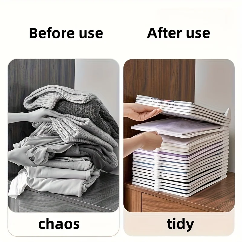 Layered Folding Clothes Storage Board Pants T-Shirt Organizer Rack for Home Wardrobe Short Sleeve Classification Stacking Board