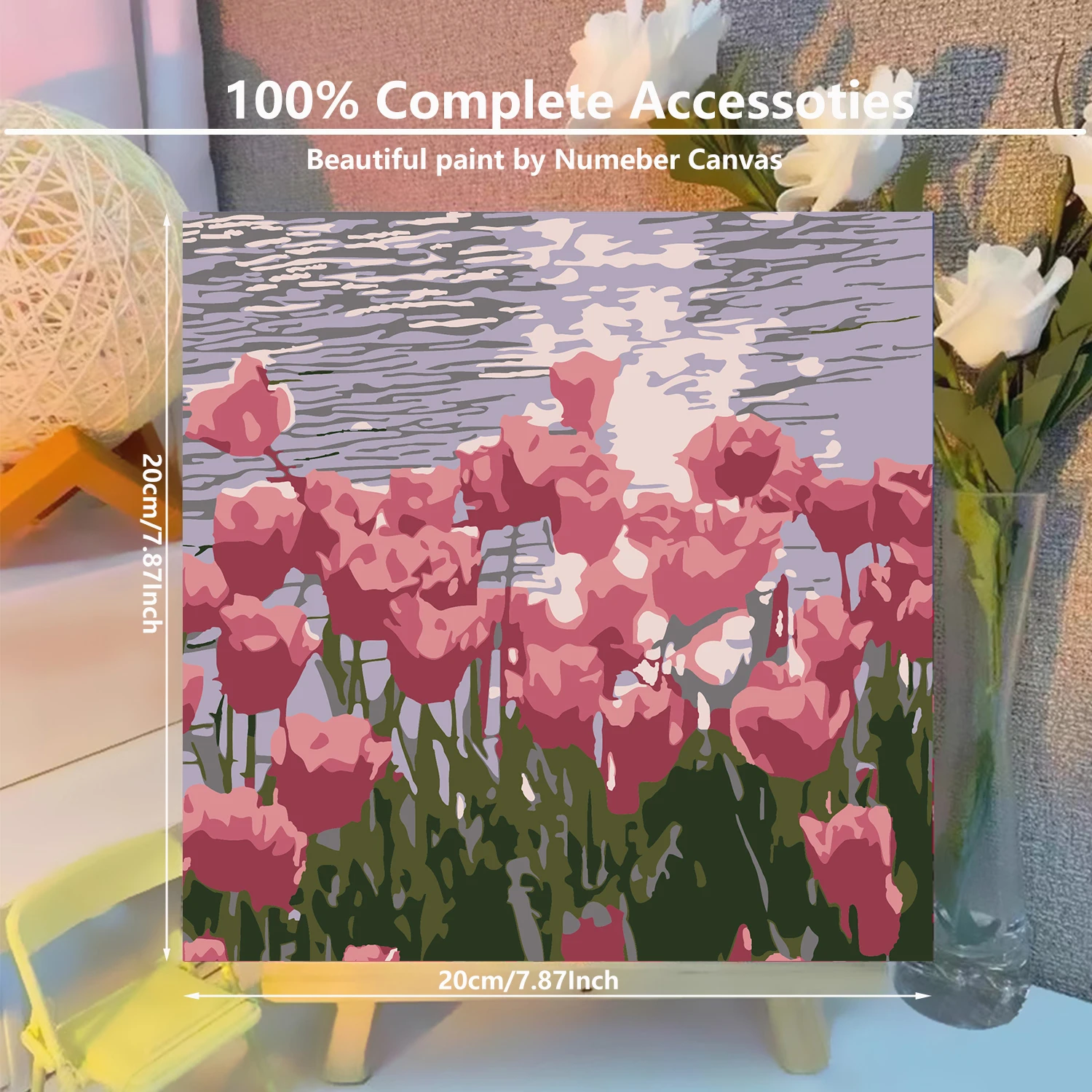 Number Painting With Frame Diy Painting Kit For Adults Flowers Sunset Canvas Acrylic Home Decoration Gifts