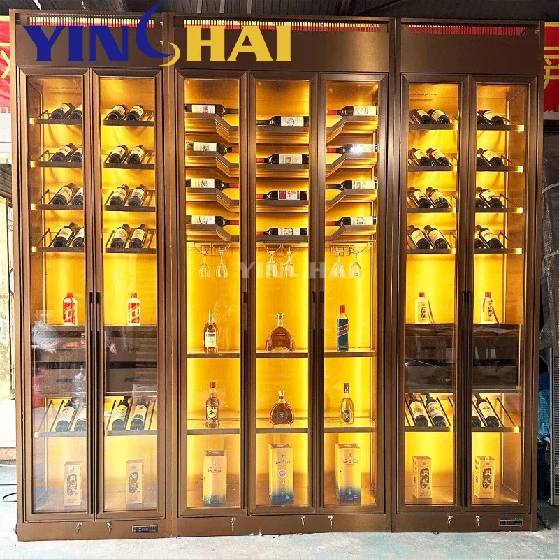 Constant Temperature and Humidity System Champagne Wine Cabinet Supermarket with Wine Refrigerator Cellar Cabinet