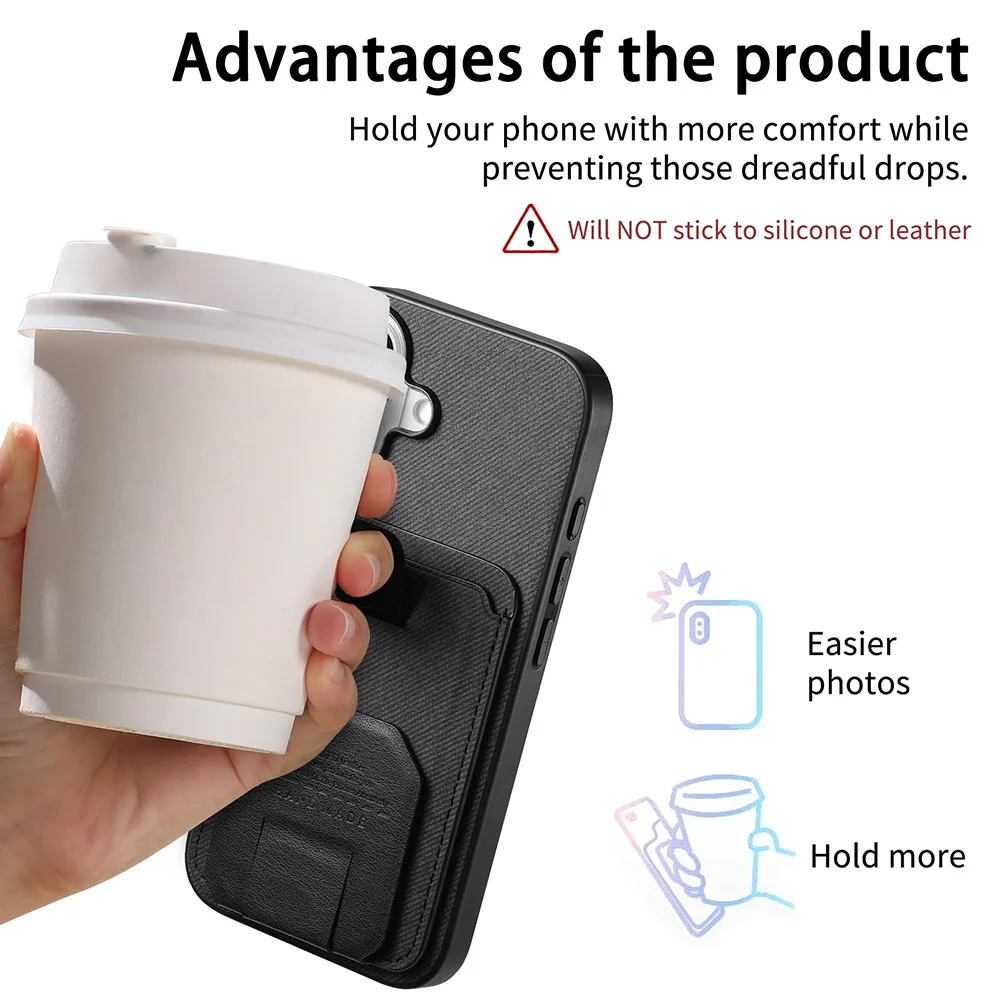 Non-Slip Grip Smartphone Case with Card Holder and Stand