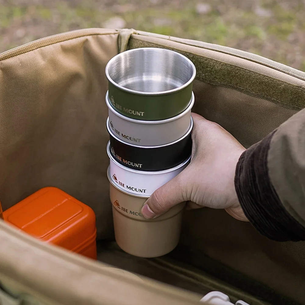 300ML Beer Wine Cups Stainless Steel Camping Cup Coffee Cup Portable Lightweight for Home and Outdoor Use