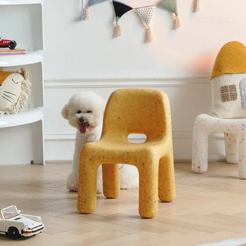For Creative Plastic Children's Chair for Kindergarten Backrest Rounded Corner Small Chairs Nordic Ins Fashion Kids Chair