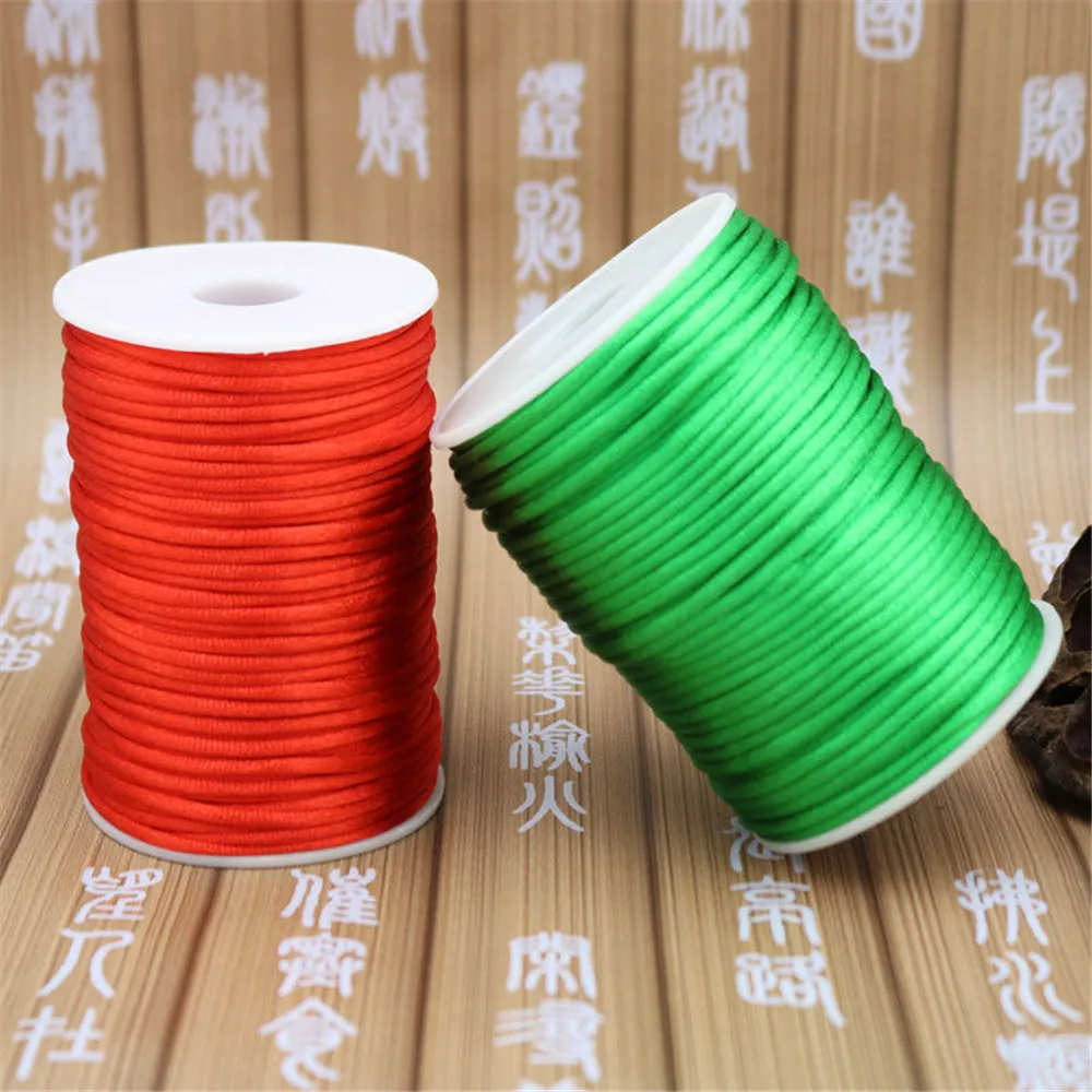Macrame Cord 3MM Braided Silk Thread Wire DIY Chinese Knot Satin Bracelets Making Findings Beading 10 Yards