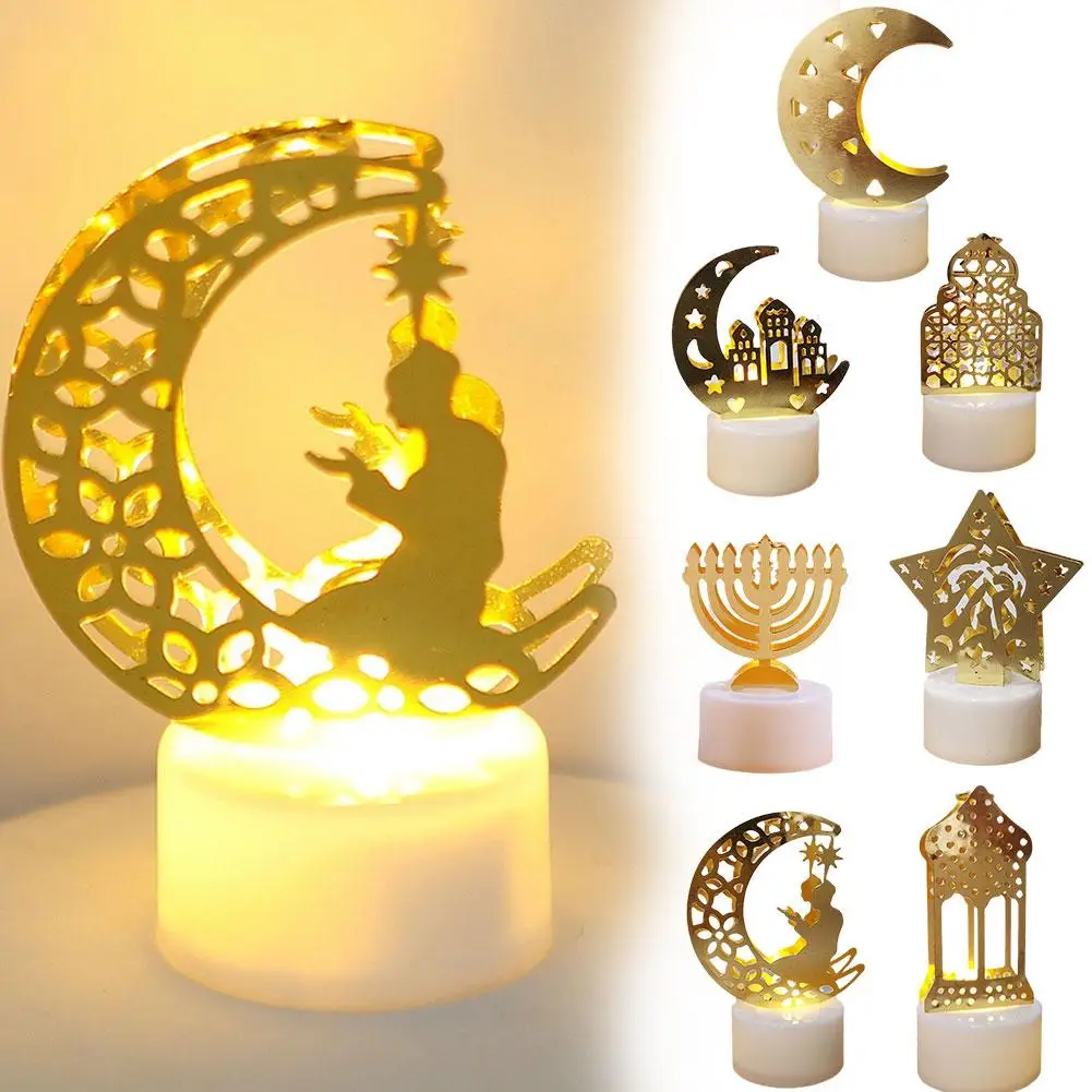 

Eid Mubarak Star Moon LED Candle Light Ramadan Kareem Home Adha Party Decor Decoration Lamp Islamic Decor Al Supply Eid D1J6