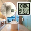 Large Waterproof Bathroom Wall Clock, For Bath Countertop, Moisture Proof Temperature Humidity Meter,Suction Clock Watch 5