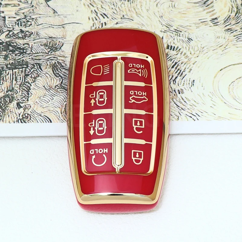 Premium 8-Button Car Key Cover Case - Durable Auto Remote Key Holder & Protector