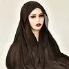 Hijab instantané en mousseline de soie avec boucle magnétique, couleur unie, écharpe musulmane pour femme, Turban islamique, bandeau à la mode, châle, nouvelle collection