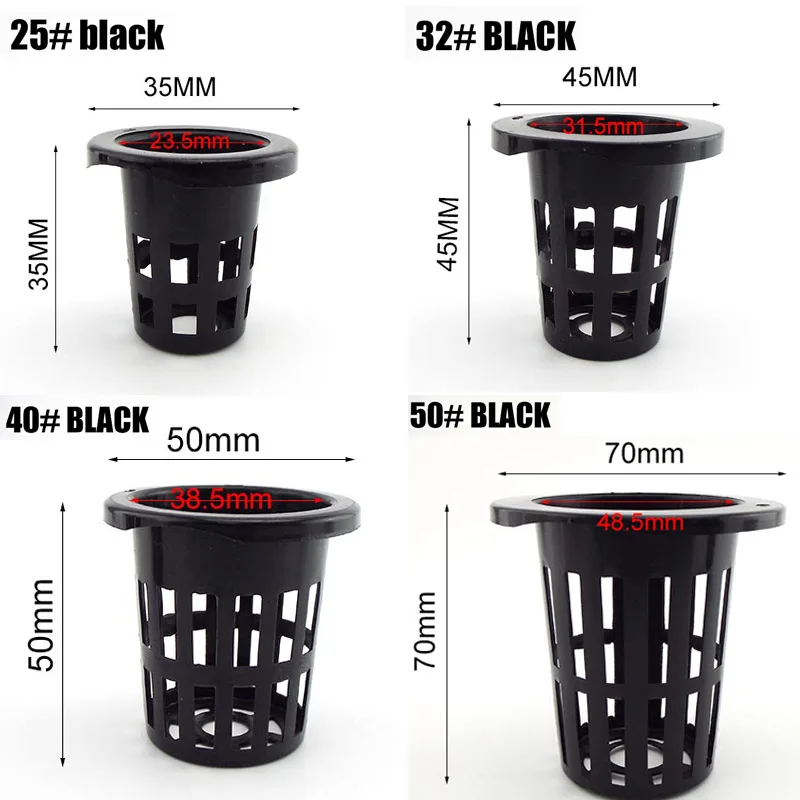 50Pcs Plant Grow Pots Net Nursery Cup Hydroponic colonization Mesh plastic Basket holder vegetable Planter Soilless greenhouse T 2