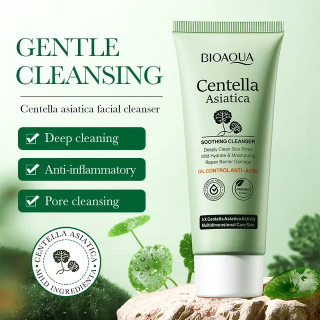 BIOAQUA Centella Asiatica Facial Cleanser Moisturizing Oil Control Face Cleansing Face Wash Foam Facial Cleanser Skin Care 2
