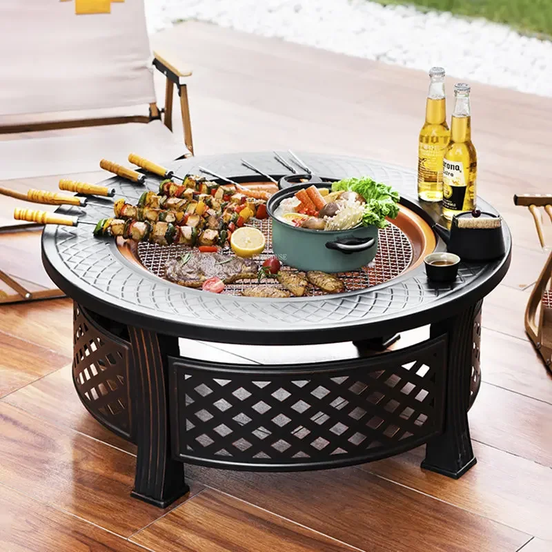 Modern Home Fire Pits Multi-use Outdoor Grill Stand Nordic Garden Brazier Barbecue Table Camping Furnace Indoor Heating Stove