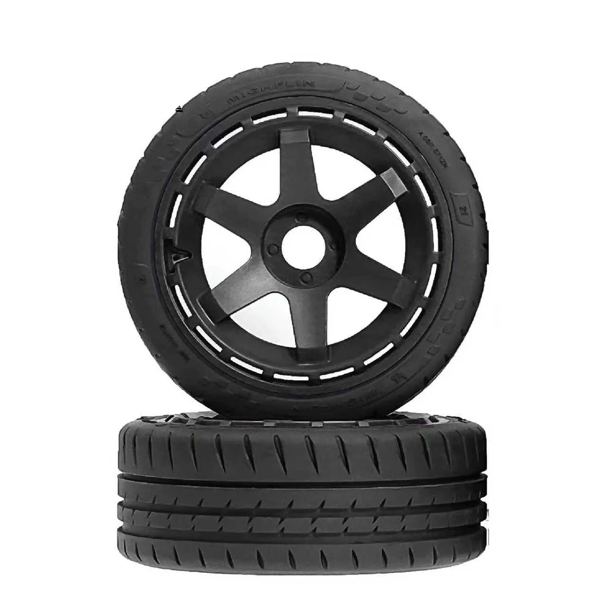 4 Pneus de Voiture RC 1/10 - Blanc, Bleu, Vert, Noir - Haute Qualité
