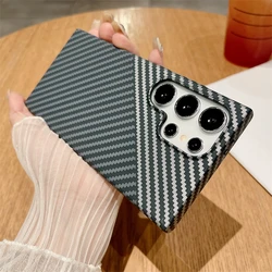 Ultra Thin Carbon Fiber Texture Magnetic Hard Matte Case - Note 10Plus (Sliver Black)