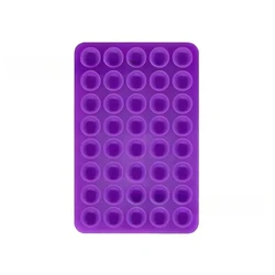 Silicone No - Hand Grip Suction Cup Phone Stand with Double - Sided Video Fixing Pad (Purple)