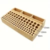98 Holes Wooden Tool Organizer Box Leather Craft Tool Wood Holder Rack Drill Bits Organizer Tools Organizer Storage 5