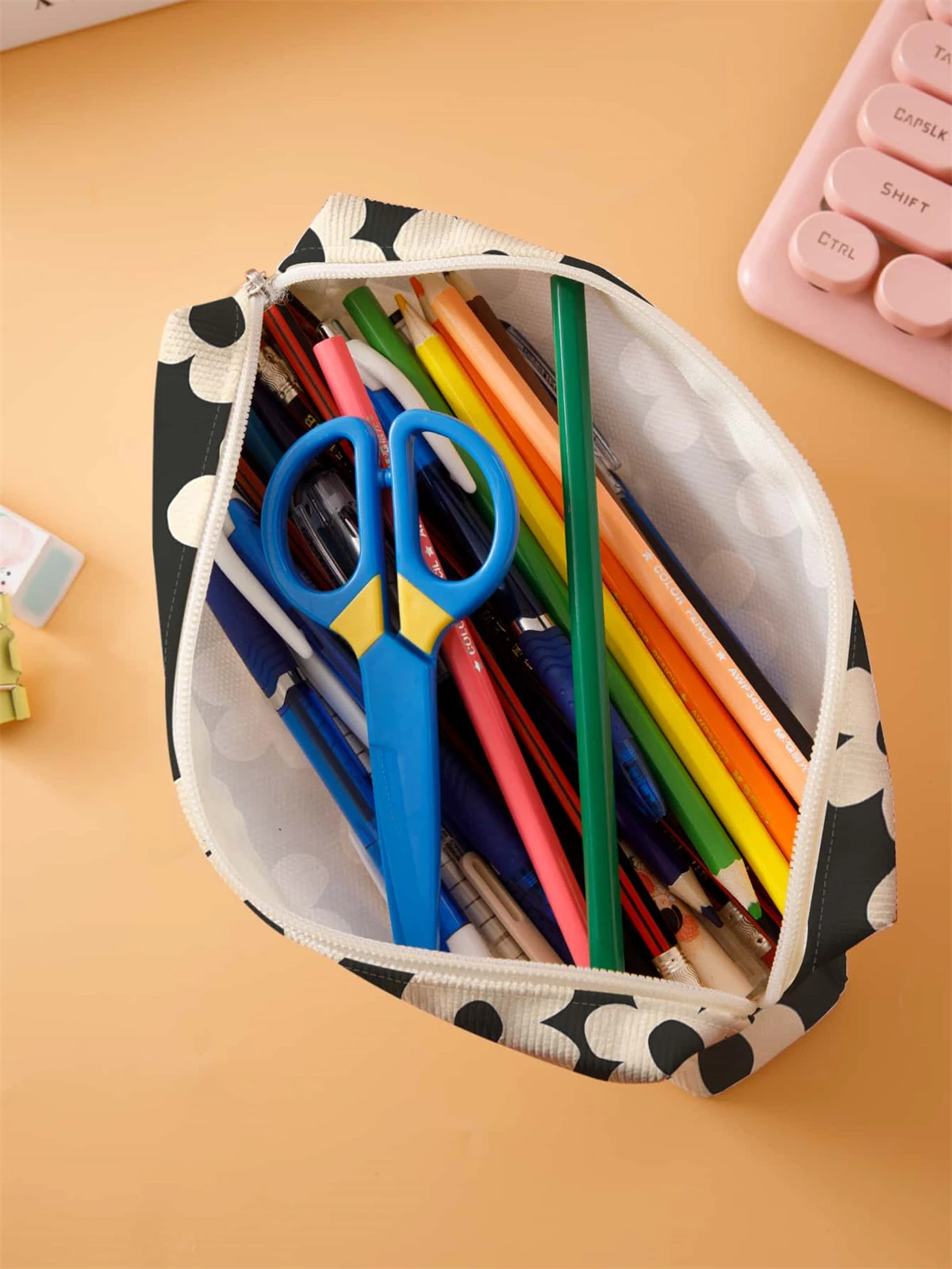 Small pencil case, large capacity pencil case, multifunctional stationery storage bag, student school organization supplies