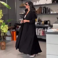 Ensemble 2 pièces musulman pour femmes, manteau long, coupe-vent, pantalon large trempé, Ramadan, Maroc, Dubaï, Islam, tenues arabes décontractées 3