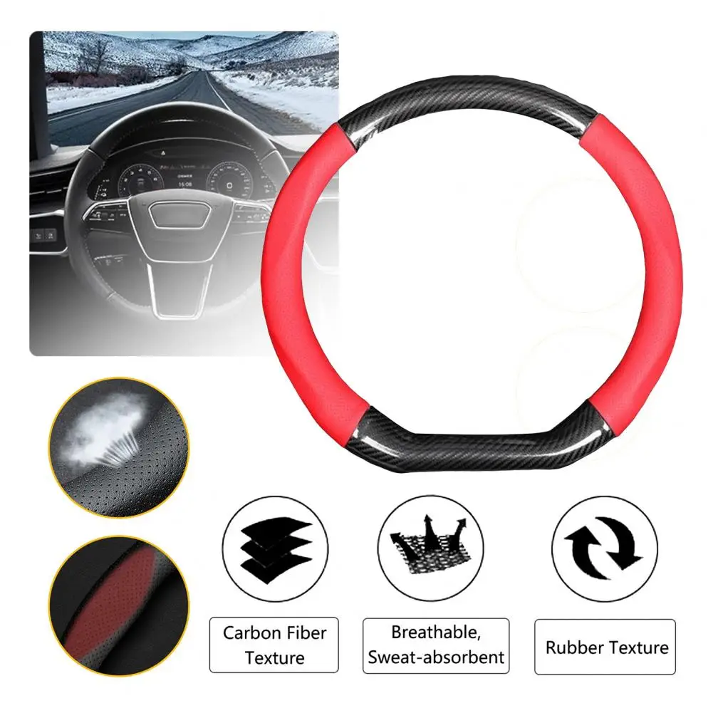 

Steering Wheel Cover Practical Ultra-thin Faux Leather Car Steering Wheel Cushion Car Accessories