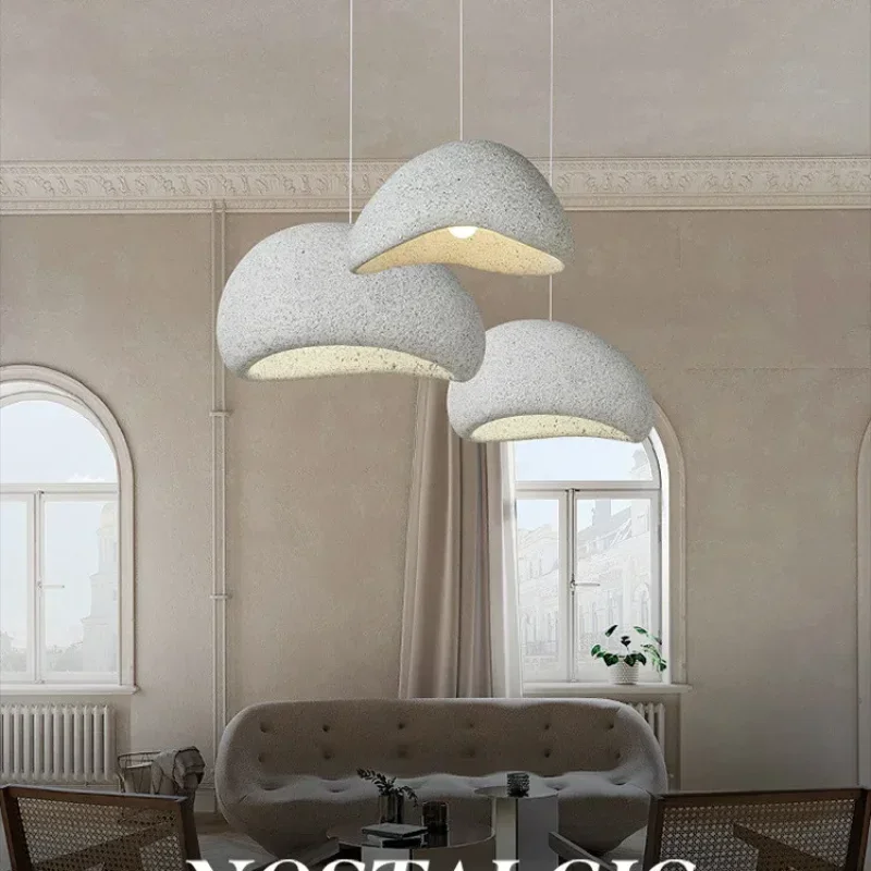 Modern Wabi Sabi Led Chandelier Lighting Gravel Surface Pendant Light For Living Dining Room Home Decor Bedroom Bar Suspend Lamp