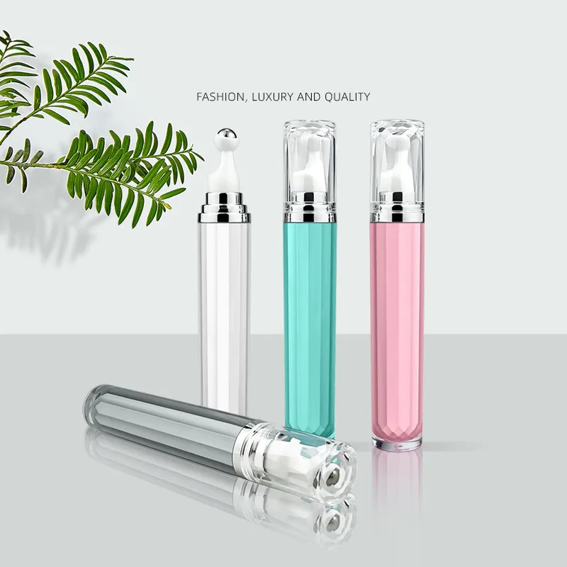 10-30pcs Empty 15ml 20ml Essential Oil Bottle Roll-on Stainless Steel Roller Ball Massage Eye Cream Acrylic Cosmetic Container