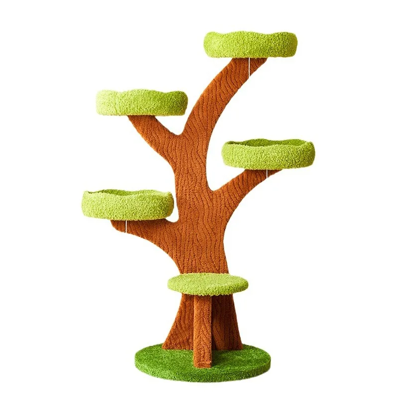 Modern Luxury Cat Scratching Post Wood Tower With Sisal Trees Climbing Frame And Luxury Tree House