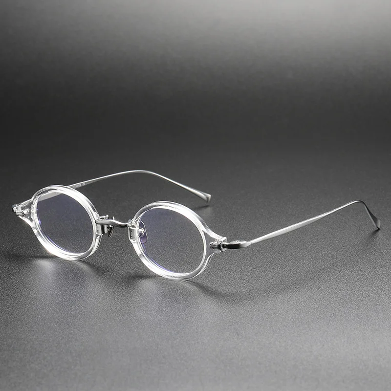 

Retro Small Round Acetate Titanium Glasses Frame Men Women Eyeglasses Optical Eyewear Blue Light Gafas Japanese Handmade Design