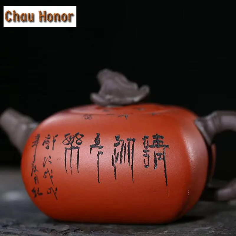 380ml Authentic Yixing Purple Clay Teapot Master Pure Handmade Purple Clay Teapot Sifang Blessing Teapot Chinese Zisha Tea Set