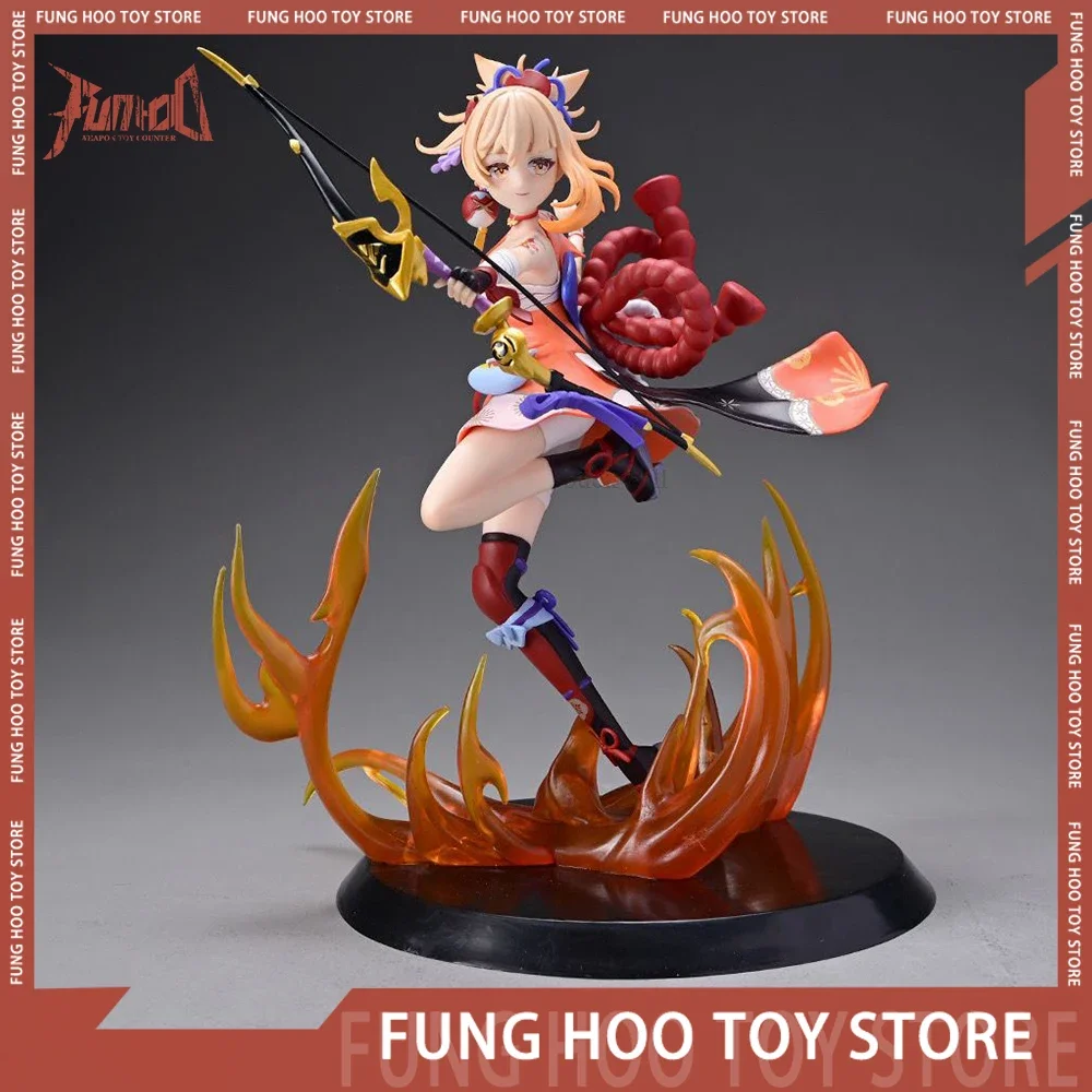 

25cm Genshin Impact Anime Figurine Yoimiya Action Figures Pvc Gk Statue Figurine Model Doll Collection Room Decora Desk Toys